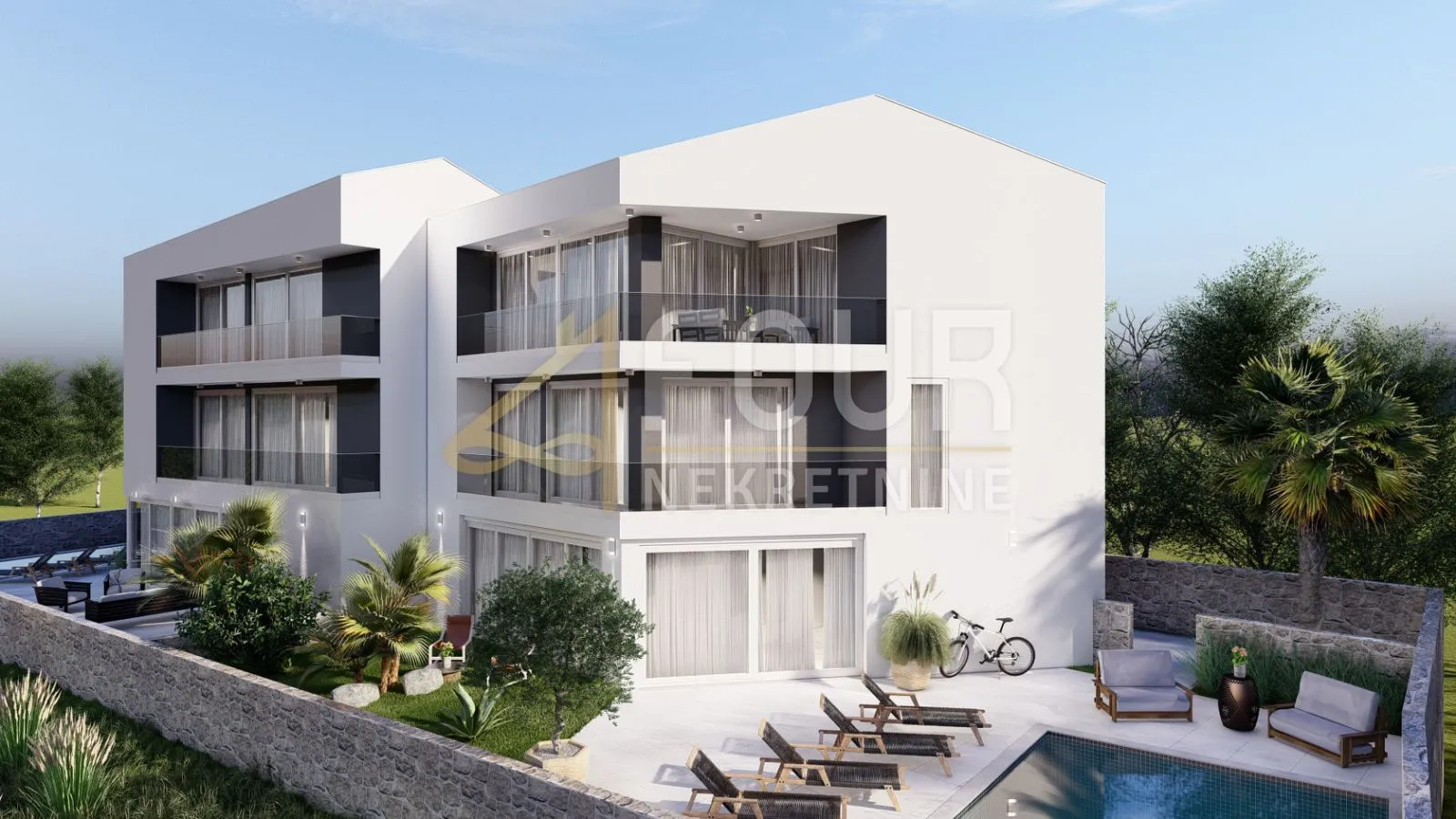 otok krk, soline, novogradnja, penthouse, 2 terase, pogled - slika 7