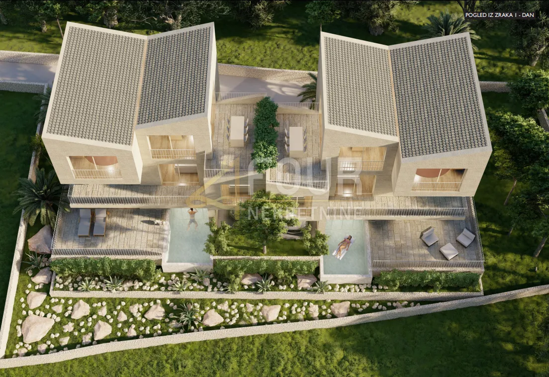 otok krk, soline - okolica, 230m2, višeetažni stan u naravi dvojna kuća s bazenom - slika 5