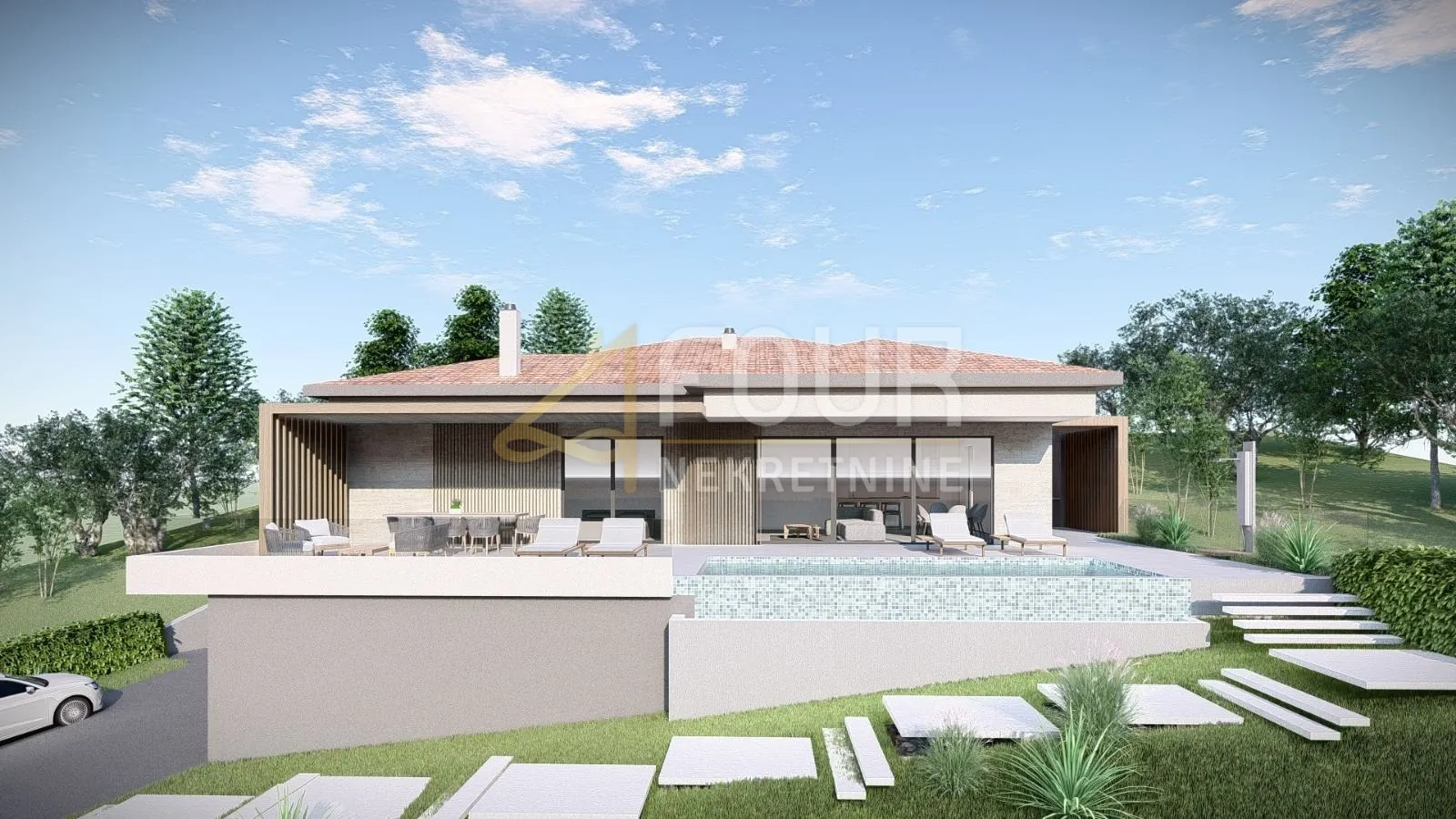 hreljin, građevinsko zemljište, 1.265m2, pogled na more - slika 3
