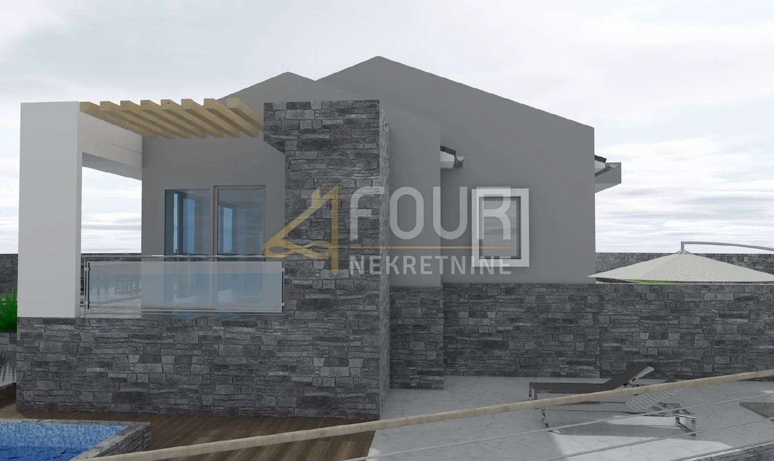 kastav, građevinsko zemljište, 615m2, projekt kuće s bazenom - slika 8