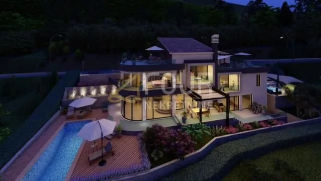 mošćenice, zemljište za vilu s bazenom, panoramski pogled - slika 14