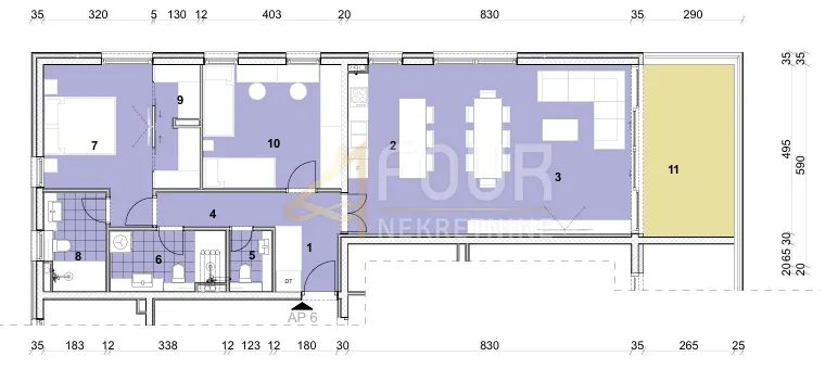 opatija, volosko, luksuzni stan, 101.39m2, 2s+db, terasa, pogled na more - slika 8