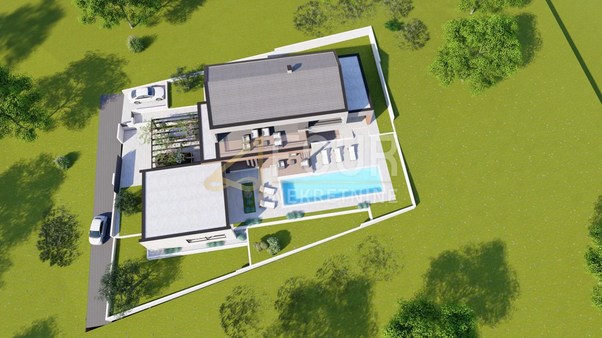Istra, Labin, zemljište 1.031m2 s građ. dozvolom za kuću s bazenom!