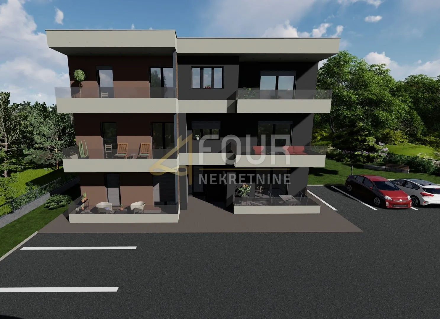 Viškovo, novogradnja, 68.73m2, 2s+db, balkon