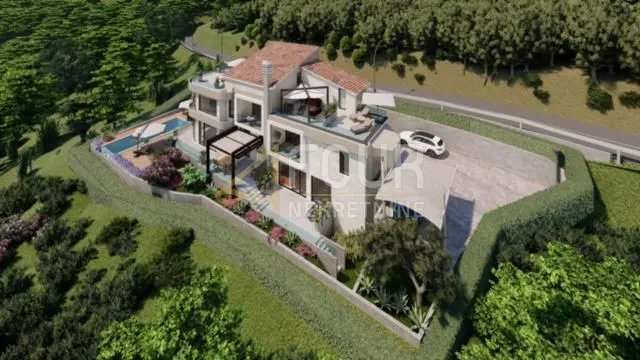 mošćenice, zemljište za vilu s bazenom, panoramski pogled - slika 8