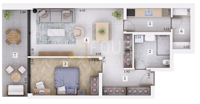 istra, rovinj - okolica, moderna novogradnja, 66.50m2, 1s+db, terasa - slika 10