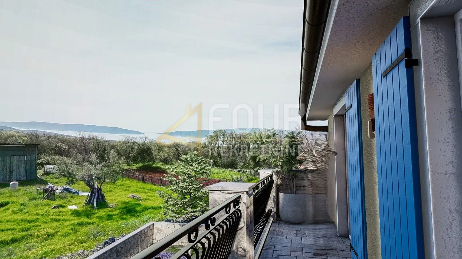 otok krk, malinska okolica, mediteranska vila s bazenom i pogledom na more - slika 20