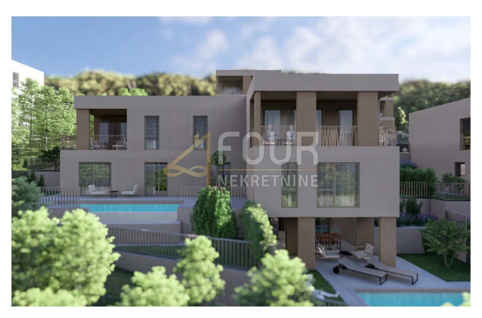 Kostrena, kvalitetna novogradnja, višeetažni 3s+db, bazen - Rožmanići, Kostrena