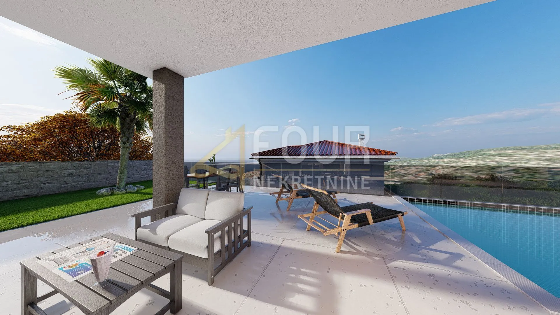 otok krk, vrbnik, novogradnja, 111.30m2, 2s+db, terasa, okućnica i bazen - slika 18