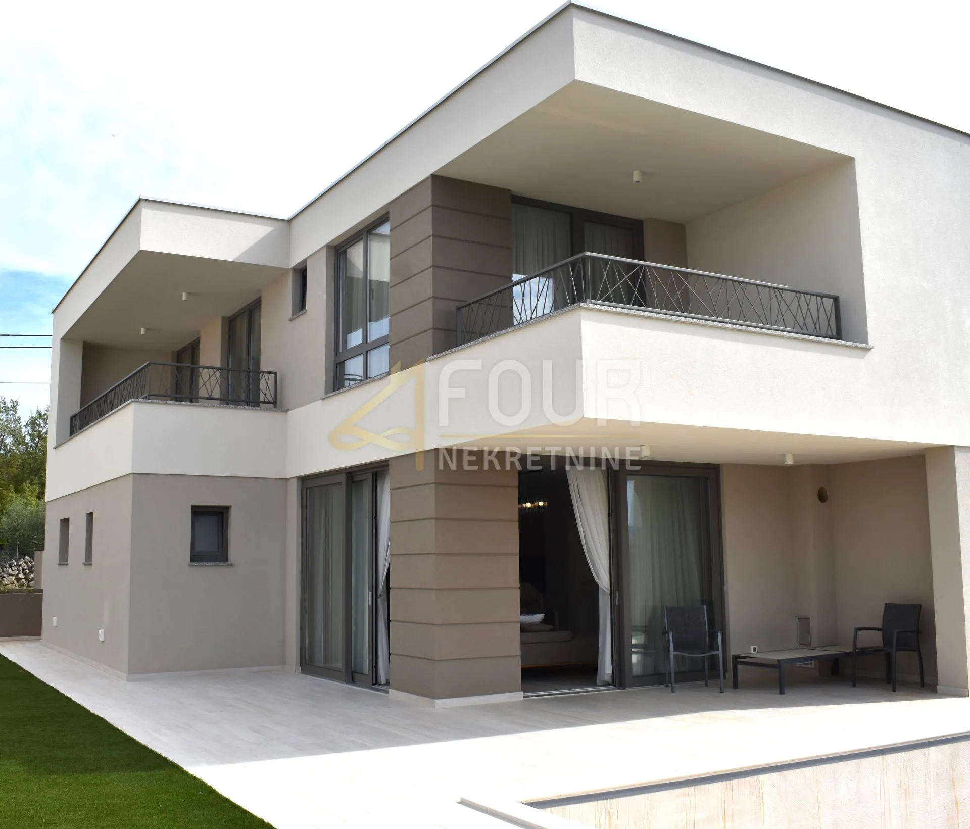 Otok Krk, Malinska - okolica, moderna vila s bazenom - Malinska, Malinska-Dubašnica