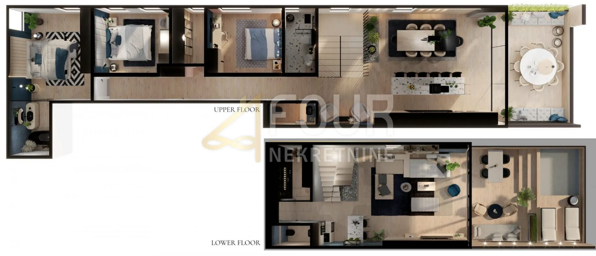 opatija, volosko, luksuzan dvoetažni stan, 156.35m2, 3s+db, pogled na more - slika 9