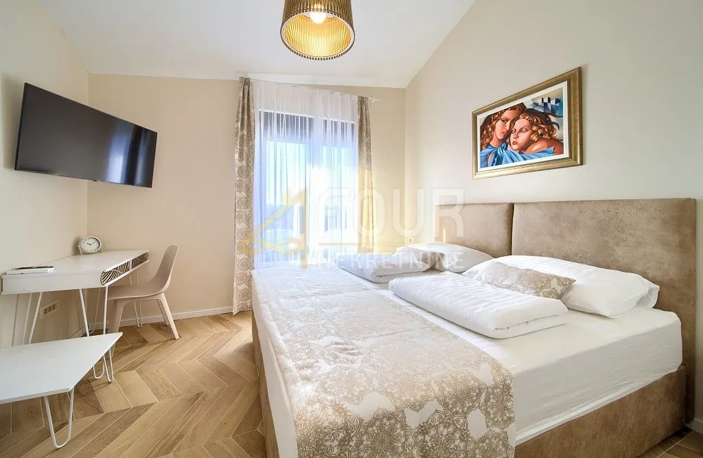otok krk, malinska - okolica, novogradnja, vila s bazenom, panoramski pogled na more - slika 12