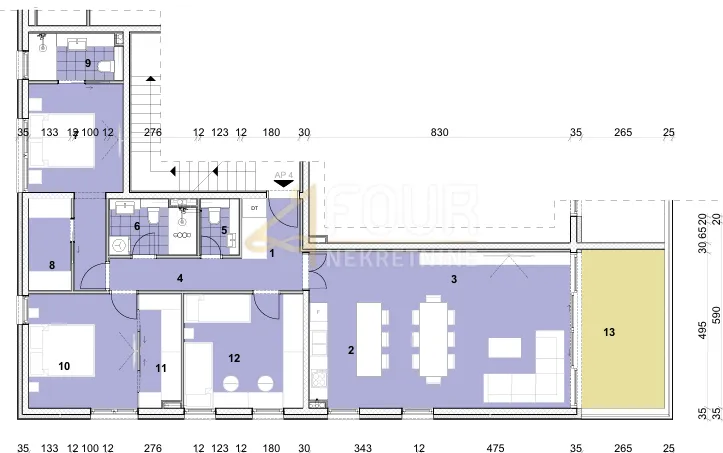 opatija, volosko, luksuzni stan, 116.48m2, 3s+db, terasa, pogled na more - slika 10