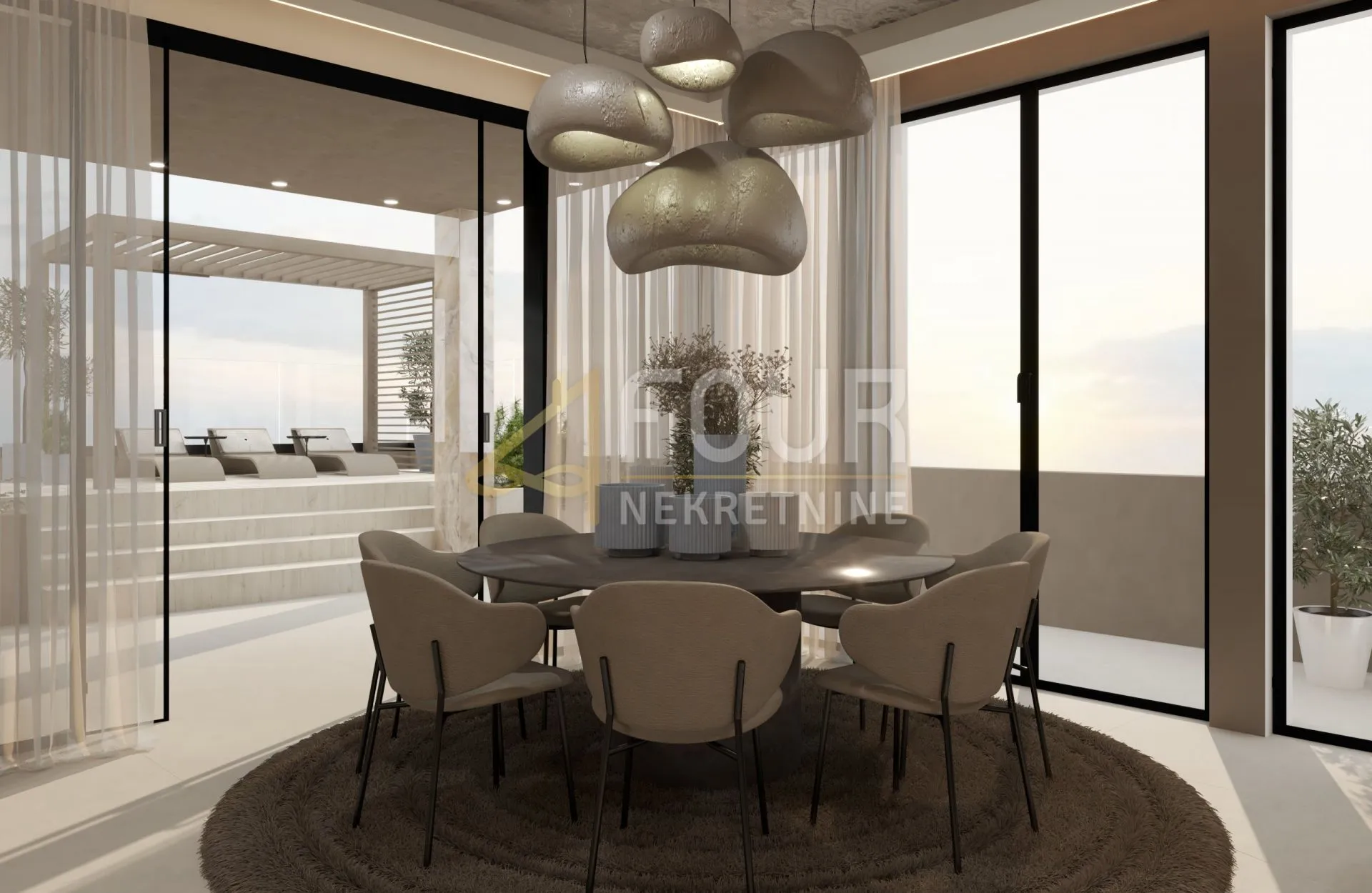 opatija, volosko, luksuzni dvoetažni stan s bazenom, 136.80m2, 4s+db, pogled na more - slika 4