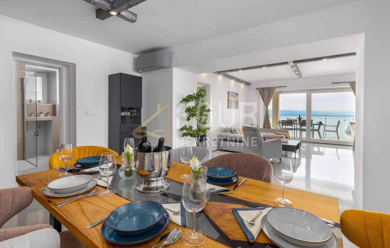 Opatija, Bregi, 153.46m2, luksuzna etaža - u naravi 2 stana, velika terasa, panoramski pogled - Bregi, Matulji