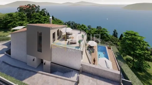 mošćenice, zemljište za vilu s bazenom, panoramski pogled - slika 10