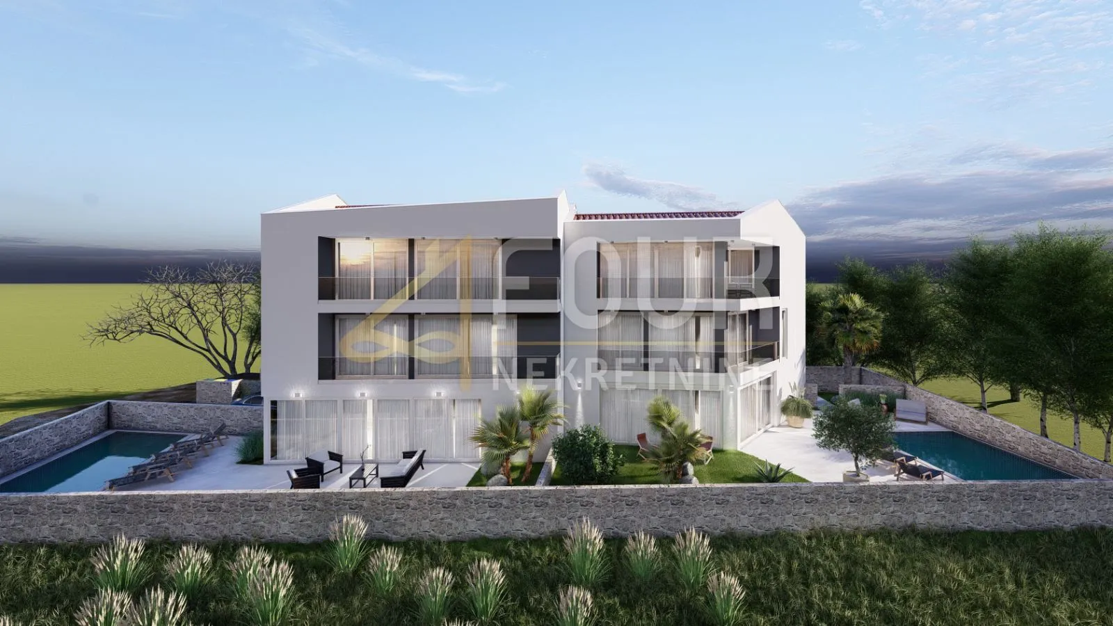 otok krk, soline, novogradnja, penthouse, 2 terase, pogled - slika 3