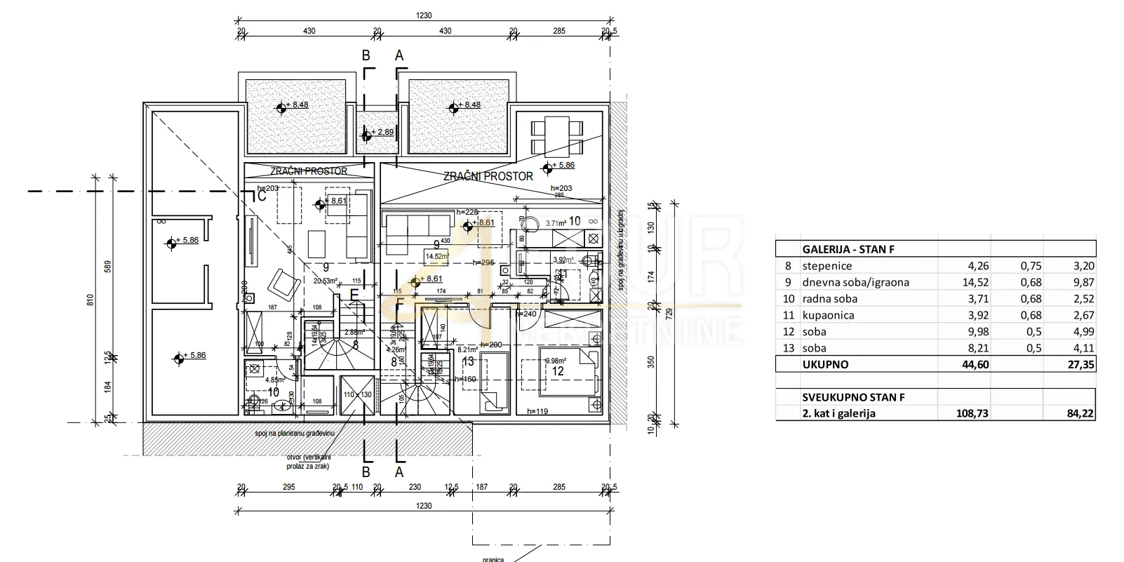 istra, fažana, novogradnja, 84.22m2, stan s galerijom, terasa - slika 2