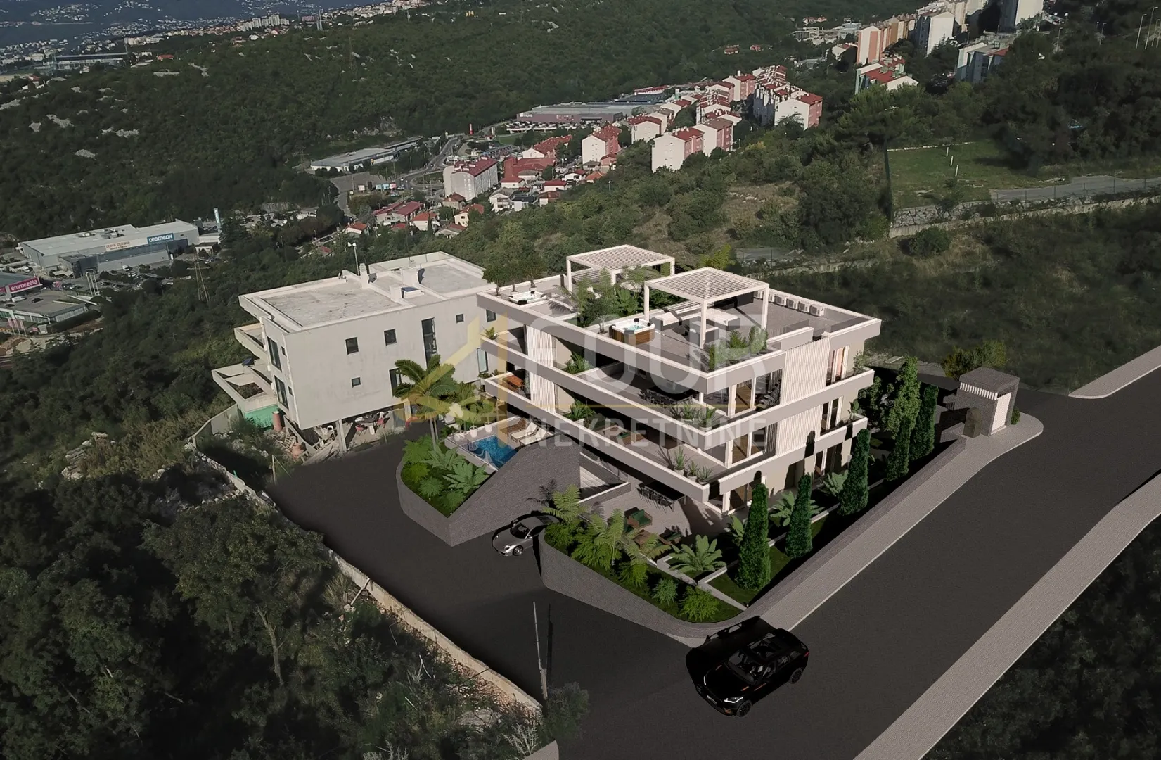 rijeka, donja drenova, novogradnja, 2s+db, terasa + krovna terasa - slika 12