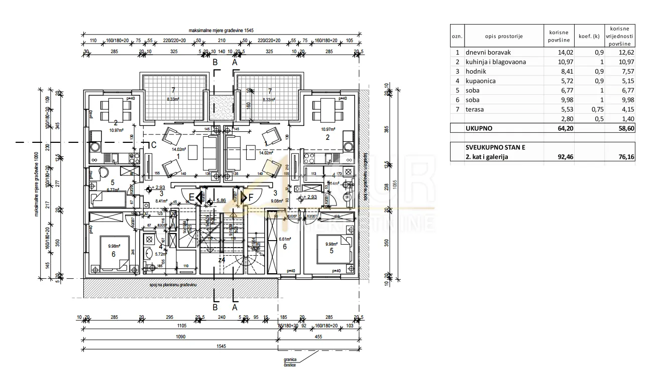 Istra, Fažana, novogradnja, 76.16m2, stan s galerijom, terasa