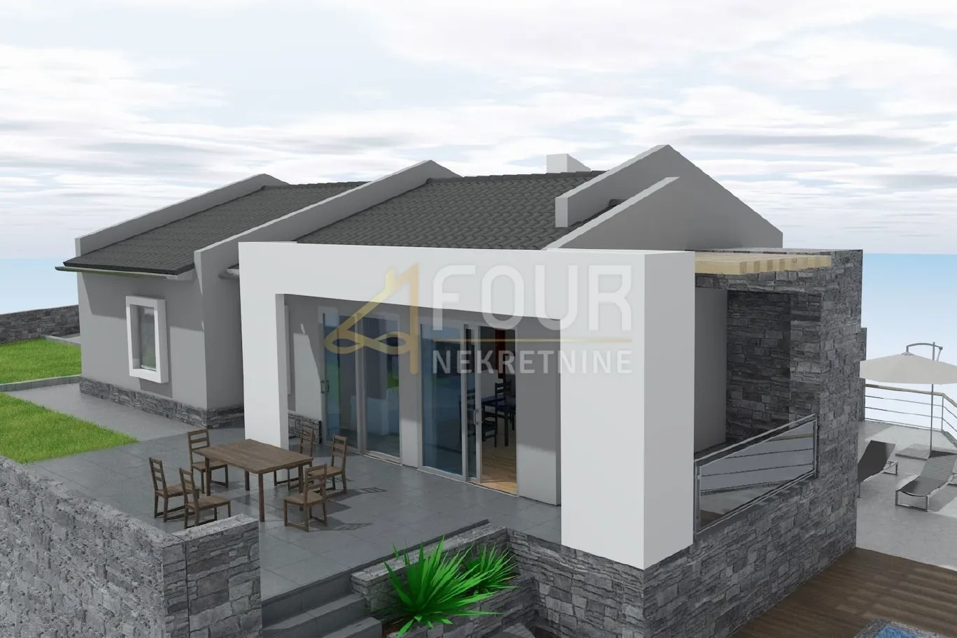 kastav, građevinsko zemljište, 615m2, projekt kuće s bazenom - slika 7