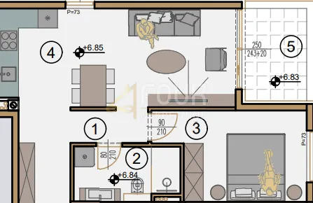 rijeka, srdoči, novogradnja, 1s+db, lođa - slika 4