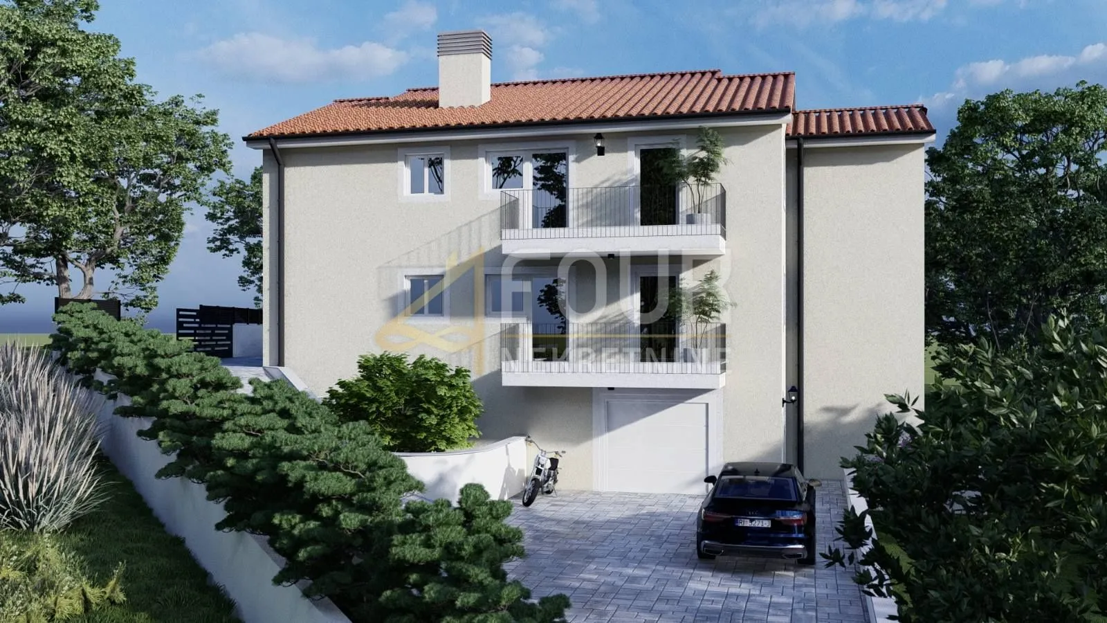 čavle, novogradnja, 284.67m2, kuća s dva stana i garažom - slika 3