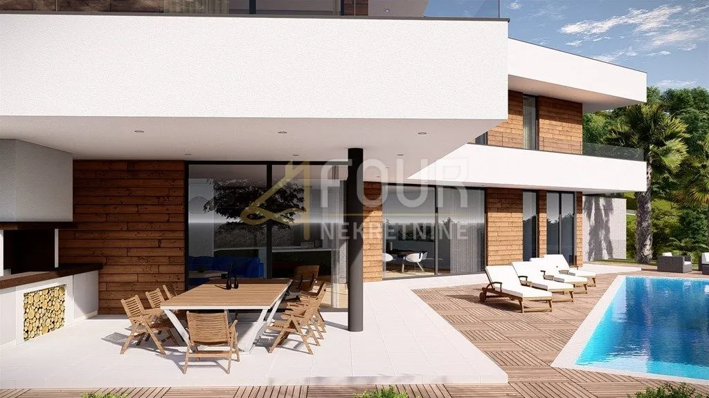 mošćenička draga, građevinsko zemljište, projekt za 2 vile - slika 5