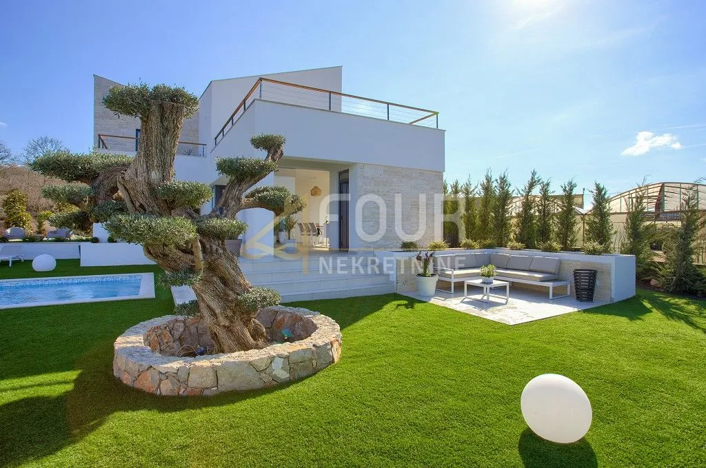 otok krk, malinska - okolica, novogradnja, vila s bazenom, panoramski pogled na more - slika 4