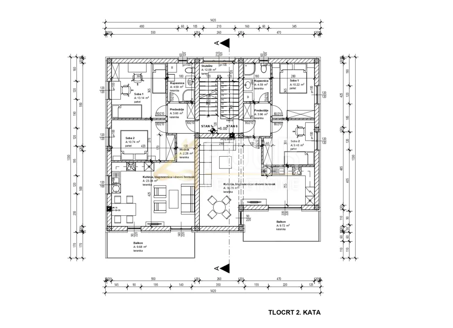 viškovo, novogradnja, 67.41m2, 2s+db, balkon - slika 18