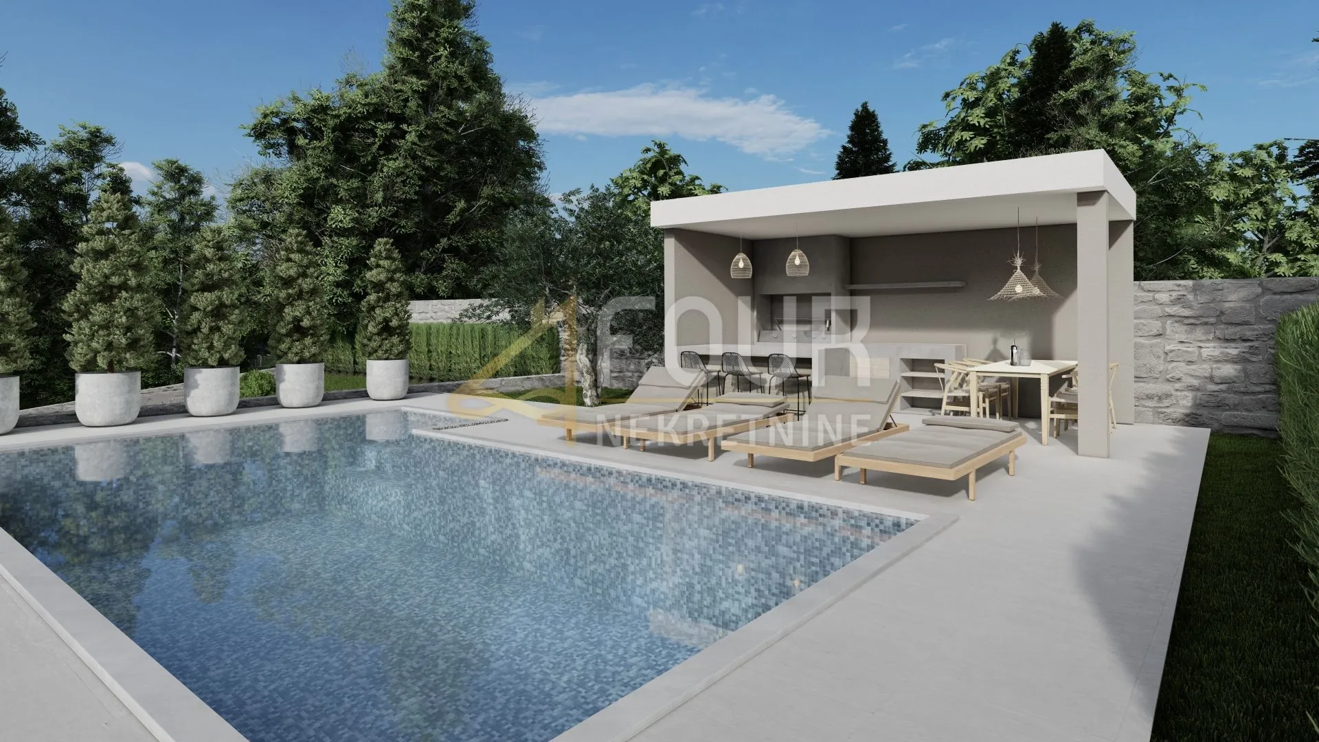 Kostrena, zemljište 898m2 s građevinskom dozvolom - Rožmanići, Kostrena