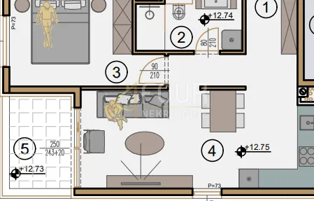 rijeka, srdoči, novogradnja, 1s+db, lođa - slika 4