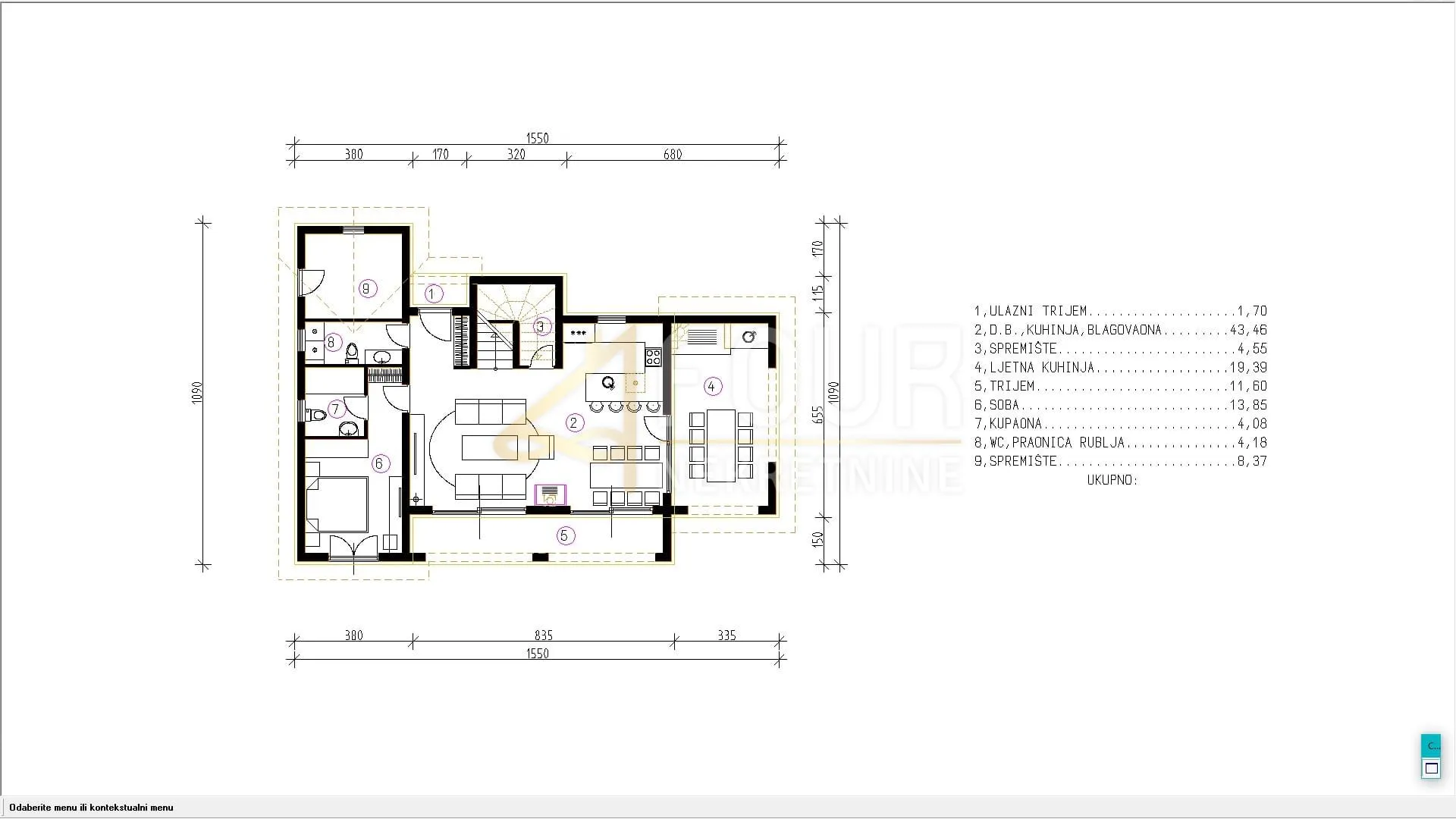 otok krk, malinska okolica, mediteranska vila s bazenom i pogledom na more - slika 24