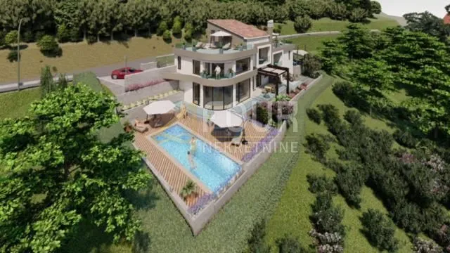 mošćenice, zemljište za vilu s bazenom, panoramski pogled - slika 2
