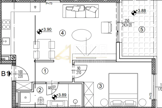 rijeka, srdoči, novogradnja, 1s+db, lođa, terasa - slika 4