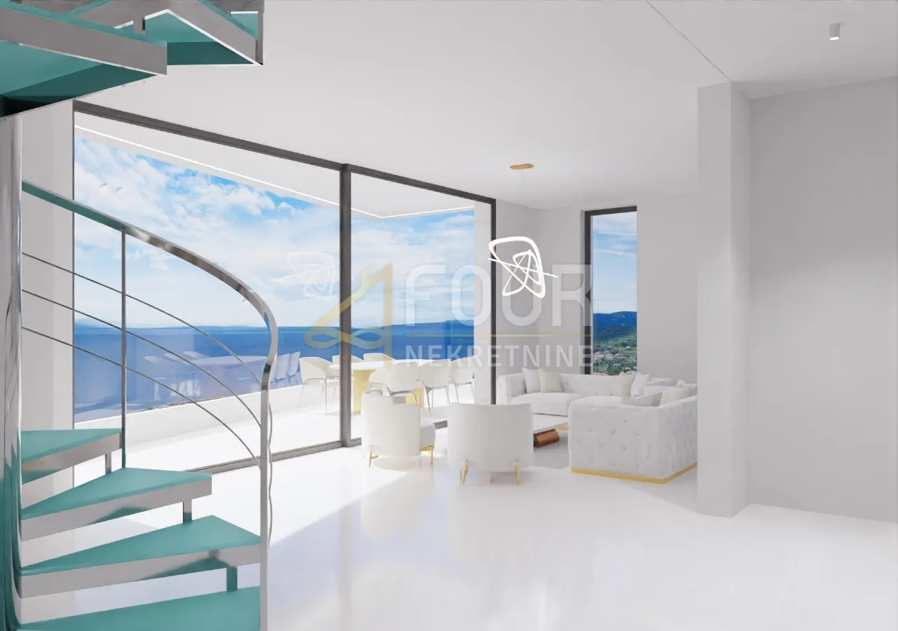 opatija, ičići, novogradnja, dvoetažni 2s+db, panoramski pogled na more - slika 2