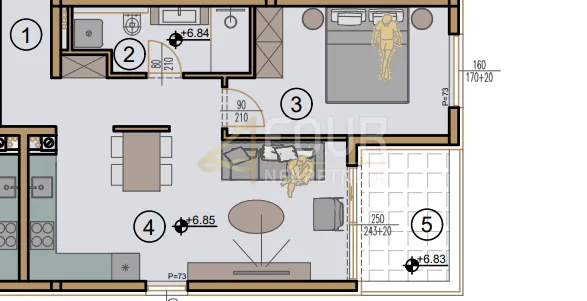 rijeka, srdoči, novogradnja, 1s+db, lođa - slika 2