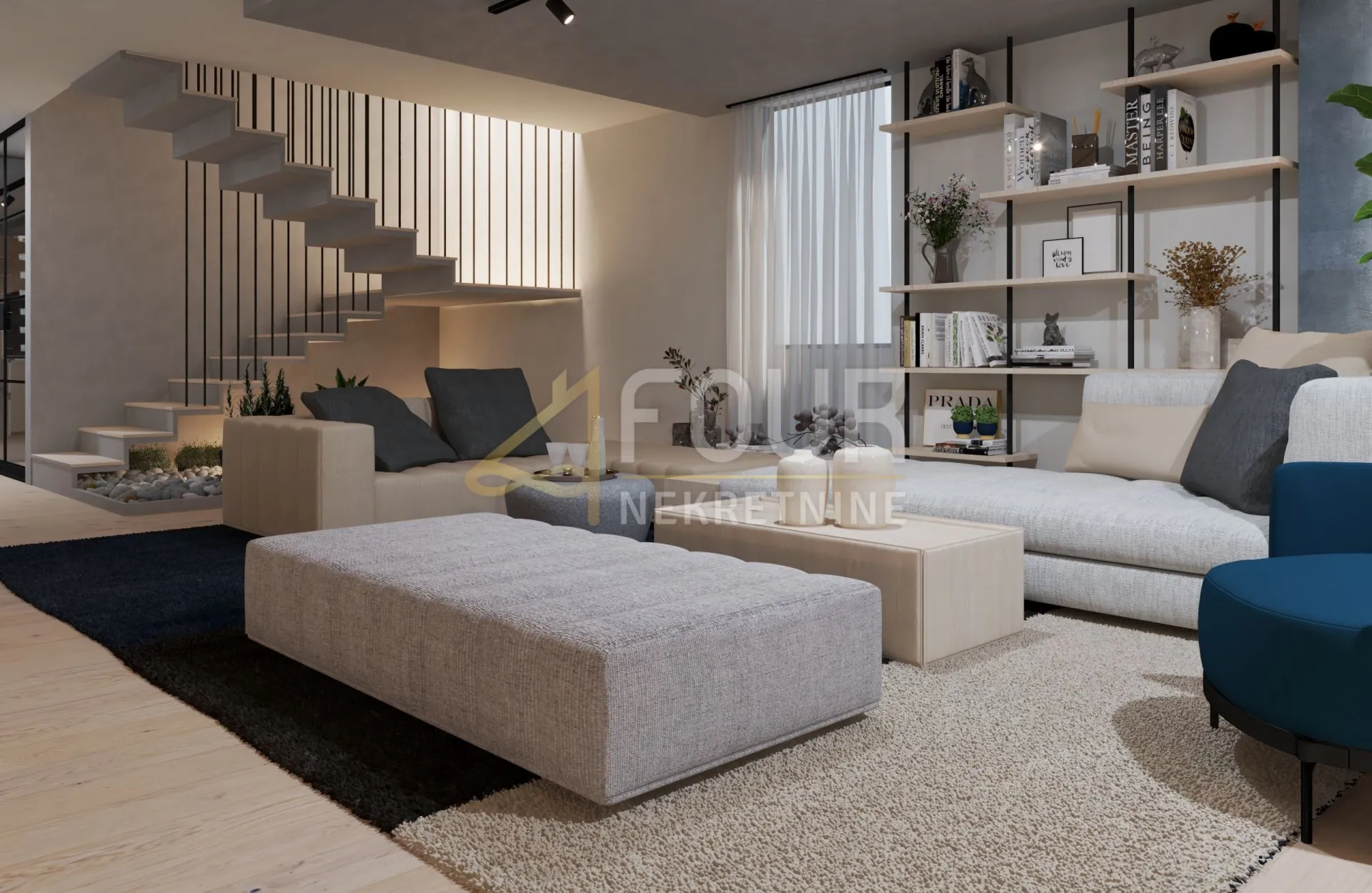 Opatija, Volosko, luksuzni dvoetažni stan s bazenom, 136.81m2, 4s+db, pogled na more