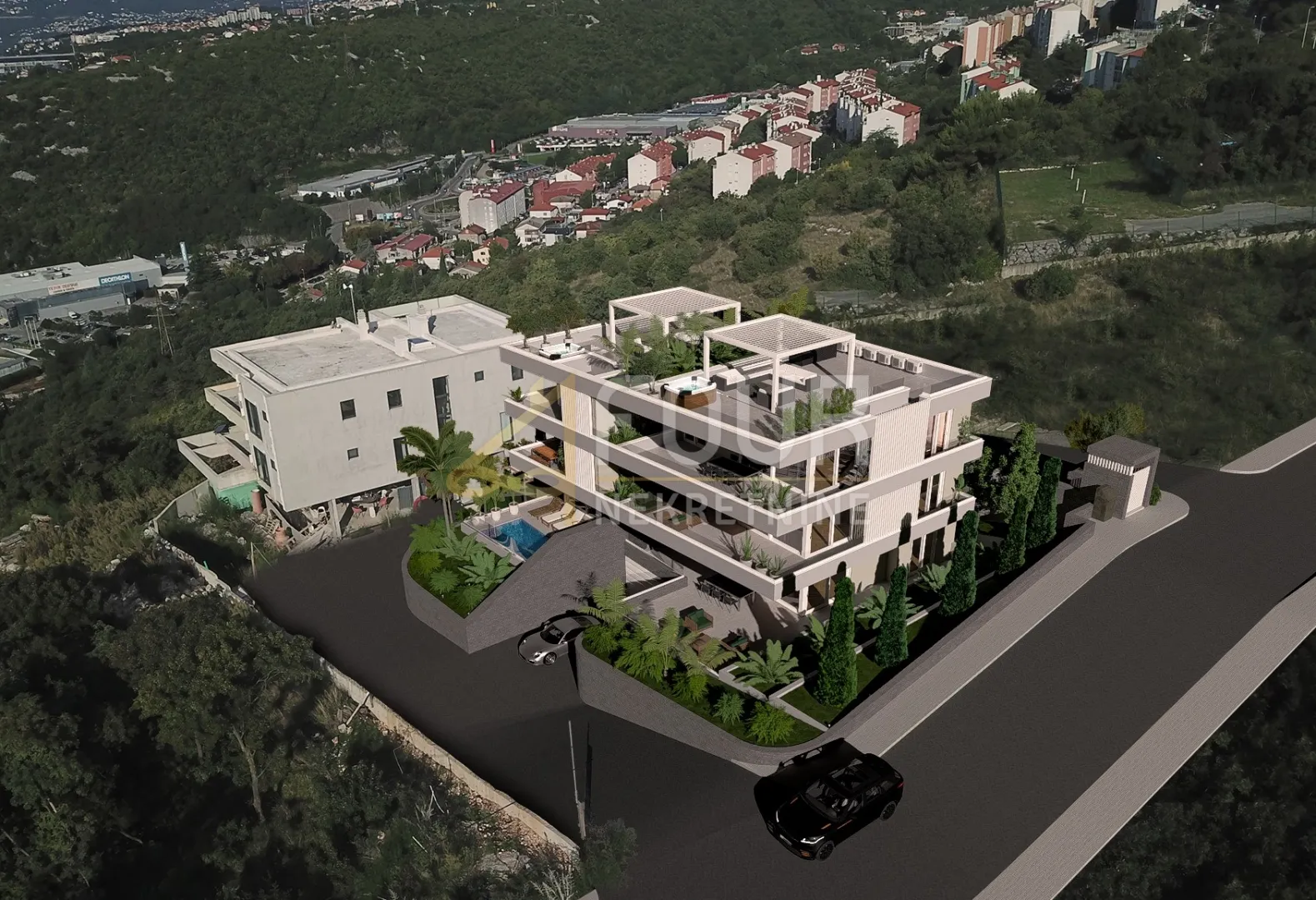 rijeka, drenova, 2s+db, 129.95, bazen, pogled na more - slika 4