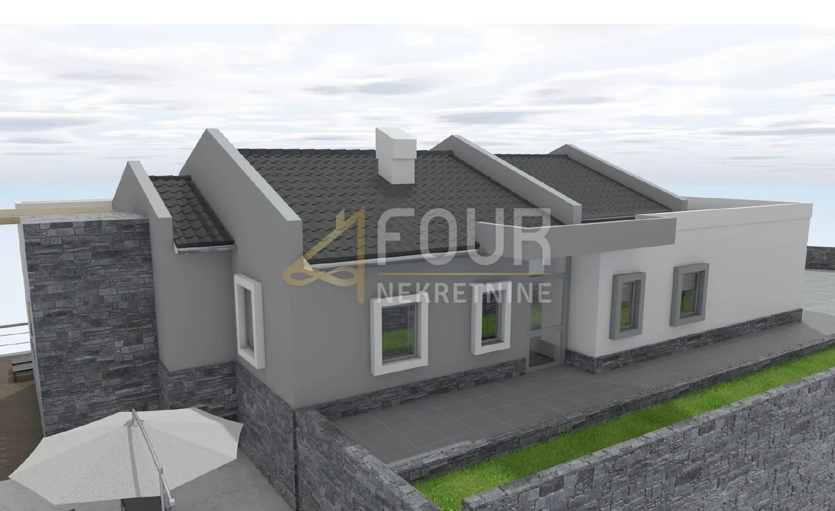 kastav, građevinsko zemljište, 615m2, projekt kuće s bazenom - slika 6