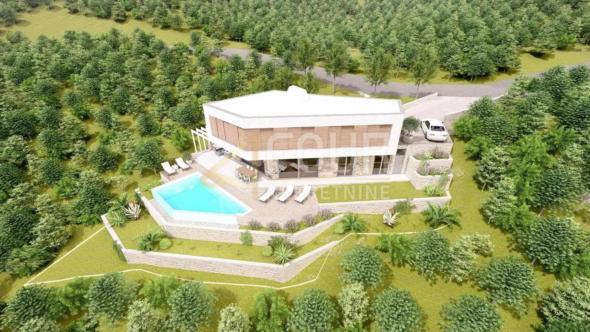 Ičići, samostojeća kuća s bazenom - novogradnja - Ičići, Opatija