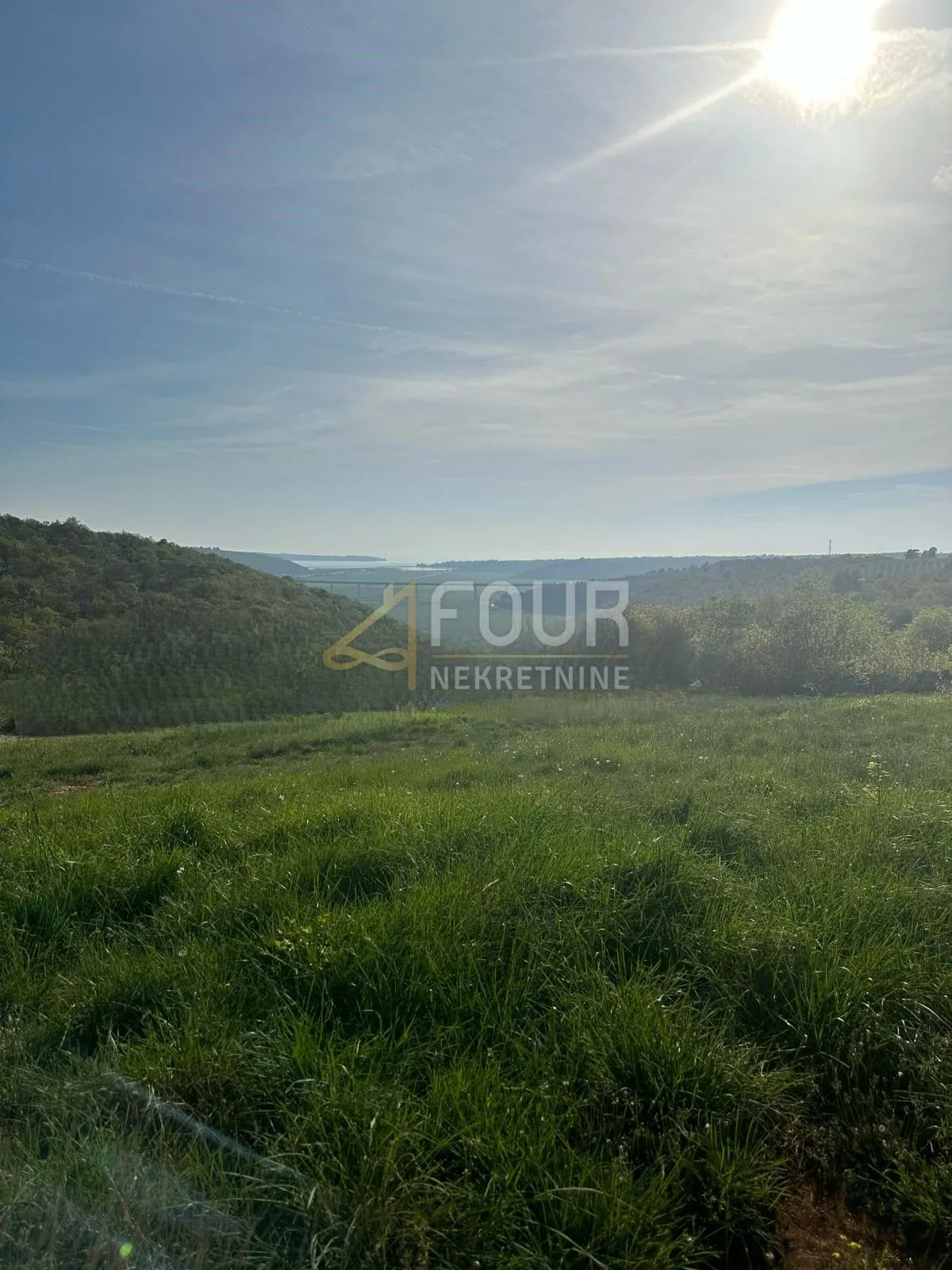 Istra, Brtonigla, građevinski teren, 650m2, pogled na more