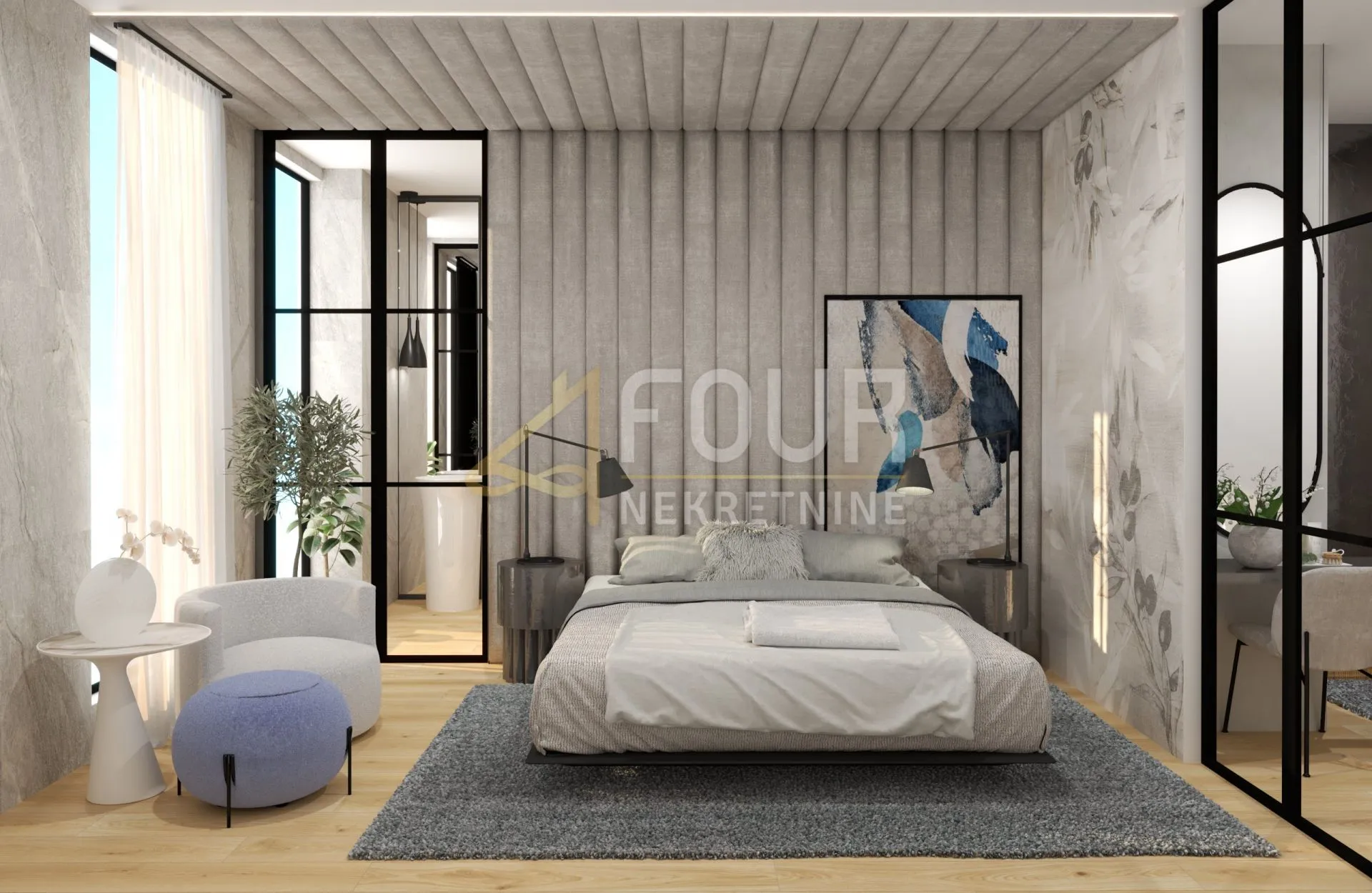 opatija, volosko, luksuzni dvoetažni stan, 109.62m2, 2s+db, terasa, pogled na more - slika 5