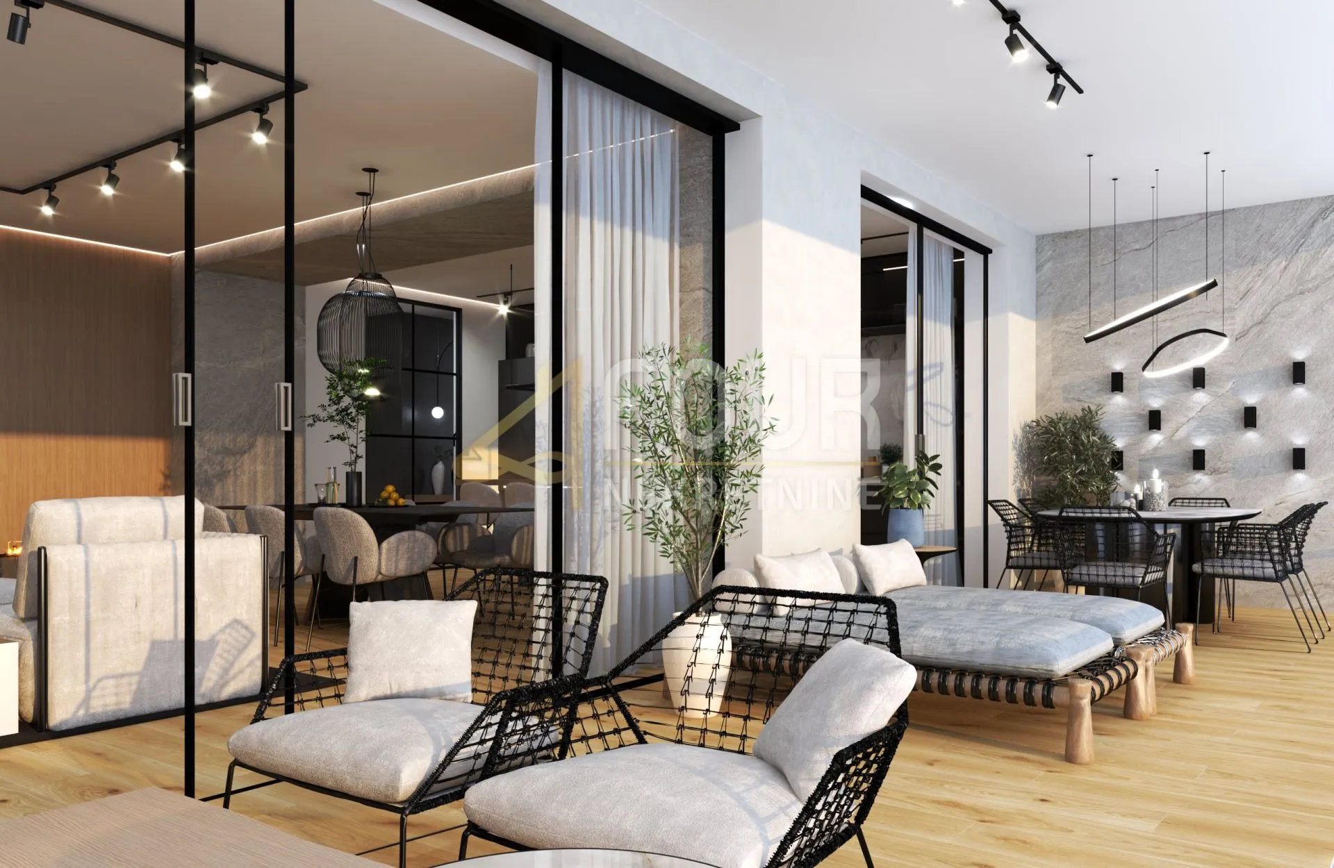 Opatija, Volosko, luksuzni dvoetažni stan, 109.62m2, 2s+db, terasa, pogled na more