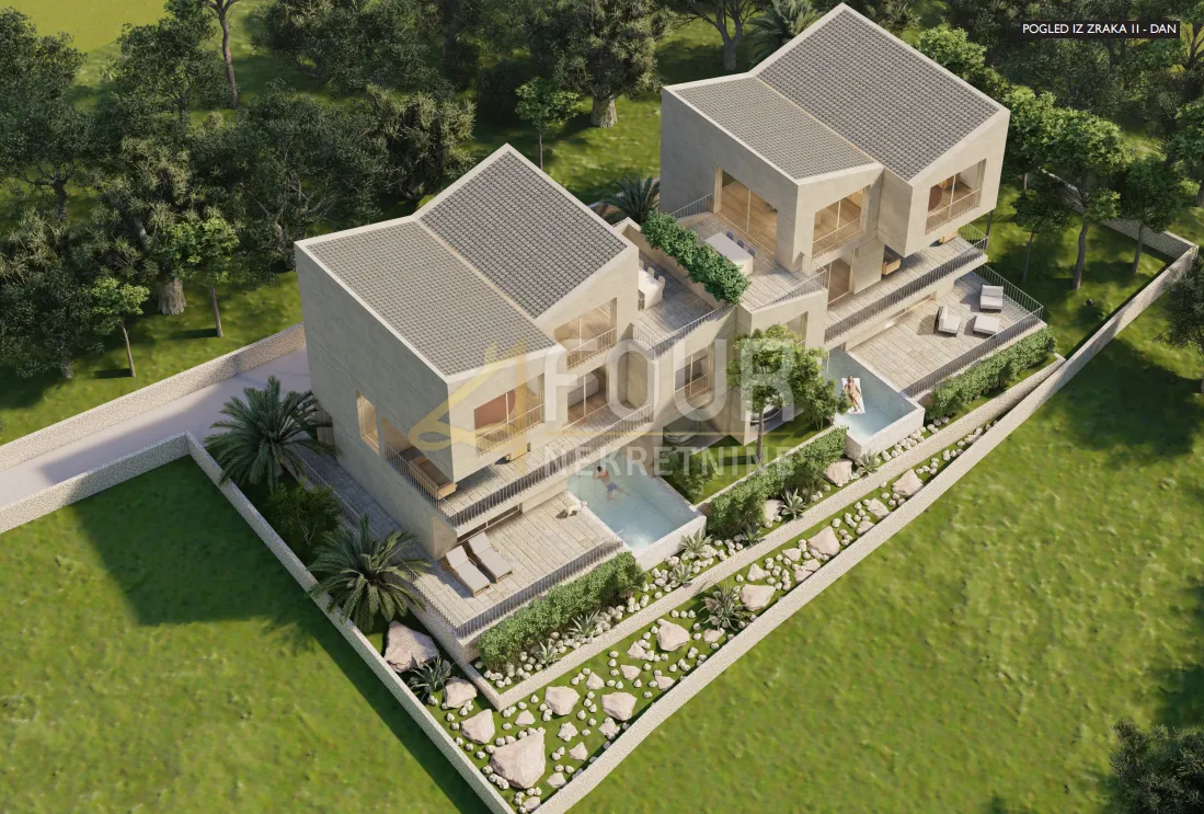 Otok Krk, Soline - okolica, 230m2, višeetažni stan u naravi dvojna kuća s bazenom - Soline, Dobrinj