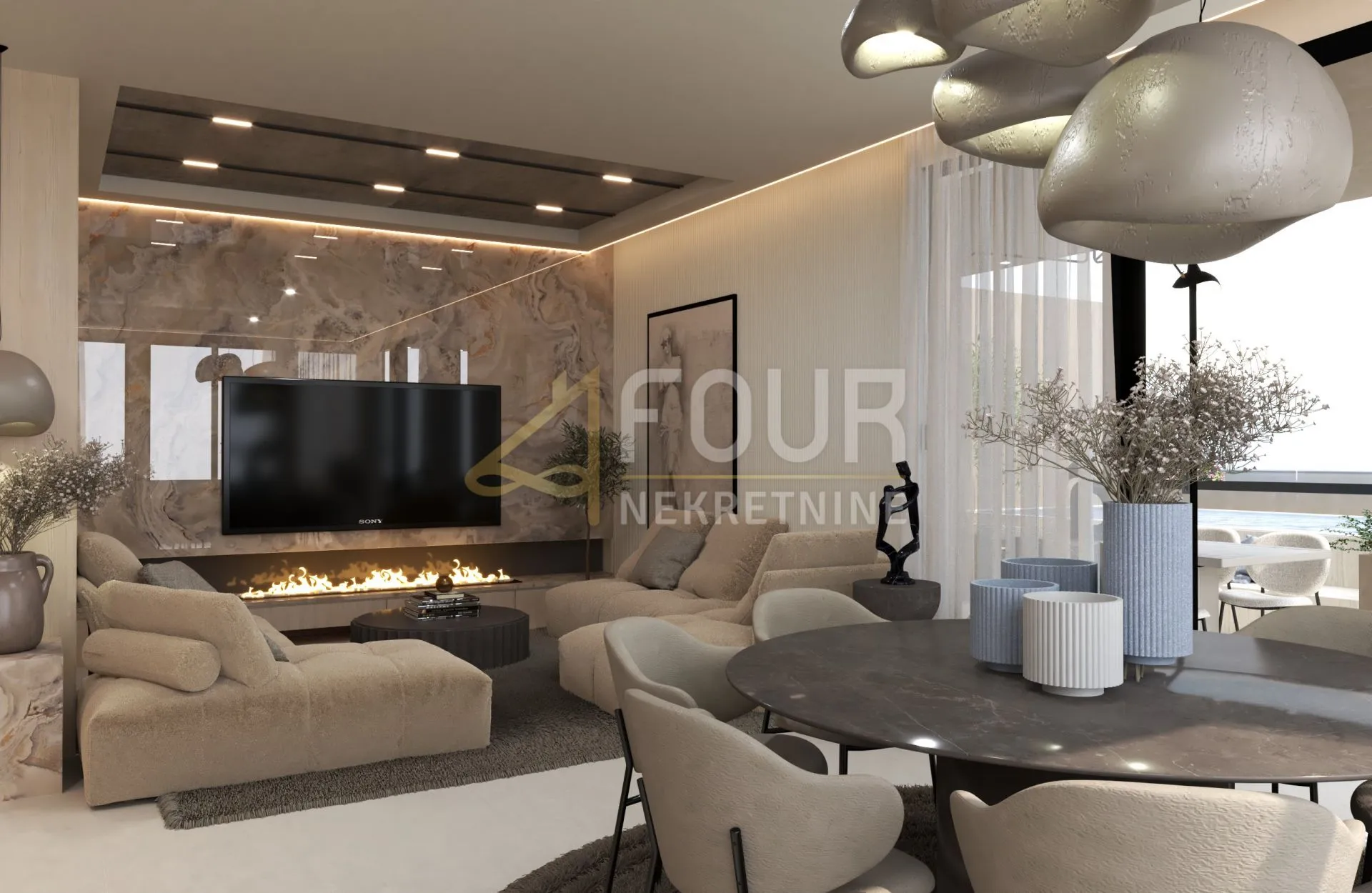 Opatija, Volosko, luksuzni stan, 116.48m2, 3s+db, terasa, pogled na more