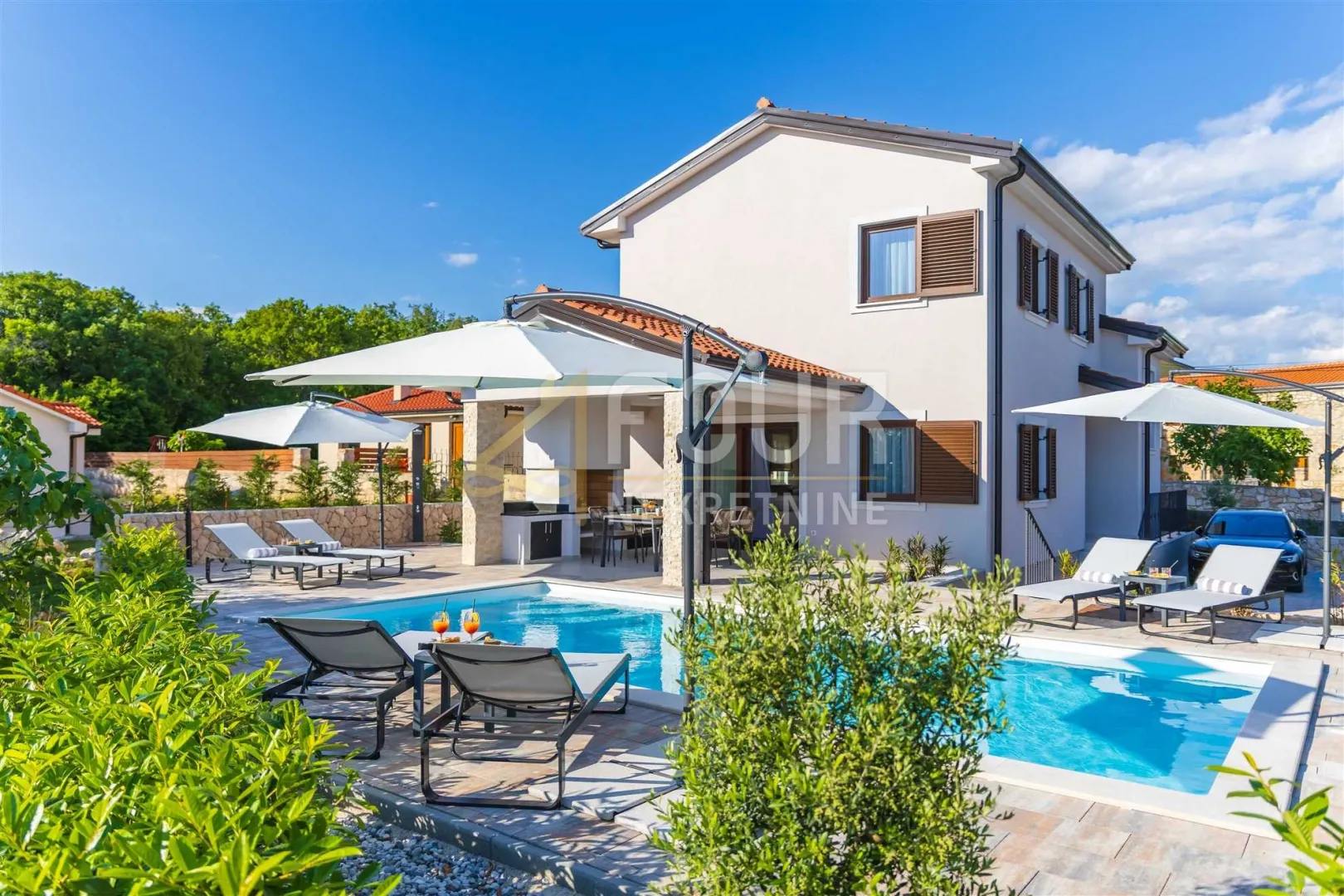 otok krk, dobrinj - okolica, dizajnerska vila s bazenom - slika 3