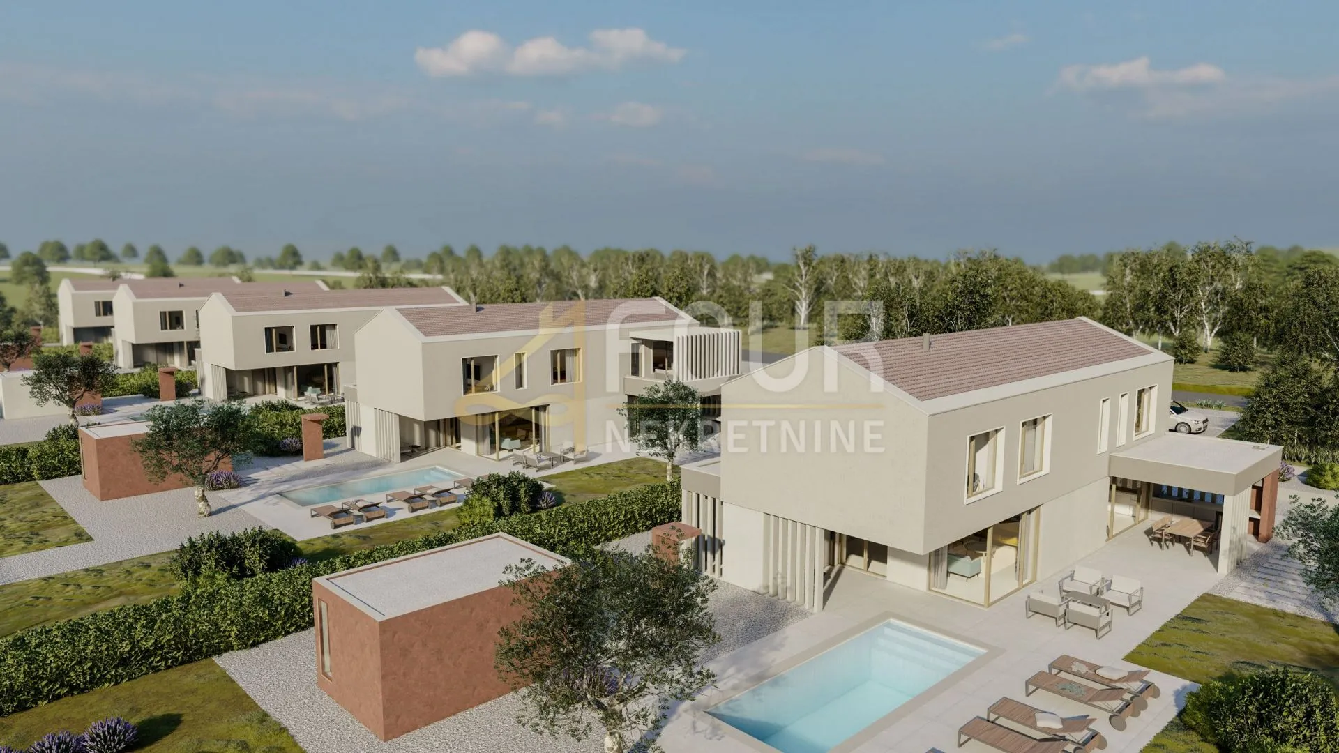 istra, labin okolica, novogradnja s bazenom, velika okućnica - slika 2