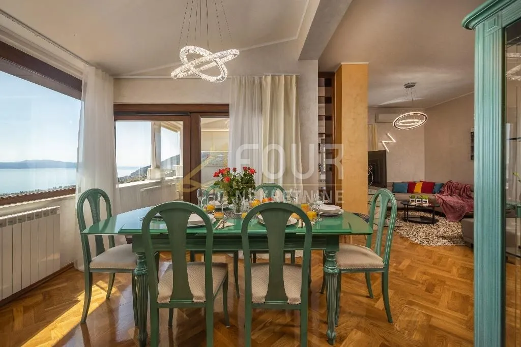 najam, ičići, 3s+db, 130m2, lođa, pogled na more, zajednički bazen - slika 7