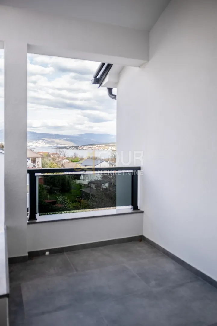 otok krk, čižići, novogradnja, 2s+db, lođa, pogled na more - slika 14